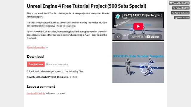 Free UE 4.26 Blueprint Tutorial Project (XXYOTH 500 Subs Special)
