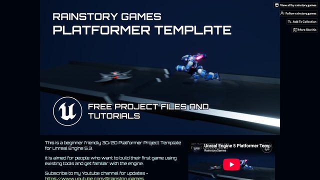 Free UE 5.3 Beginner Platformer 2D/3D Template (rainstory.games)