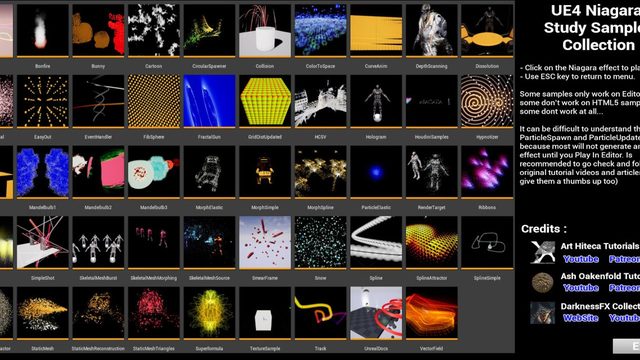 Free Unreal Engine 4.23 Project: Niagara Study Samples Collection (DarknessFX)