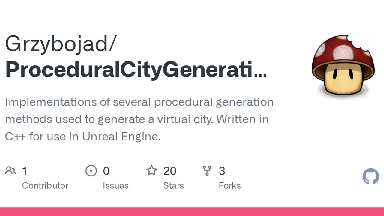 Free Unreal Engine 5.1 Project: C++ Procedural City Generation Methods (Adam B)
