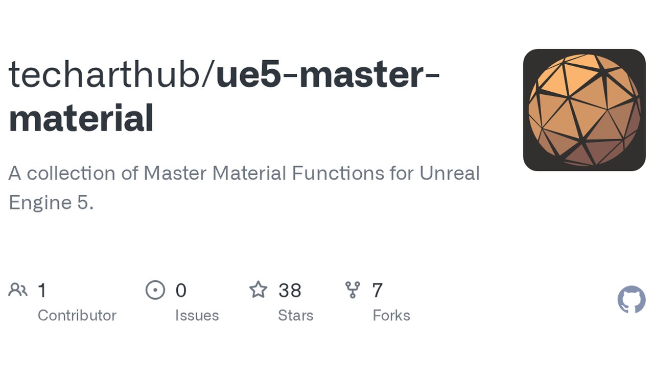 Free Unreal Engine 5.0EA Project: Master Material Built from Material Functions (techarthub)