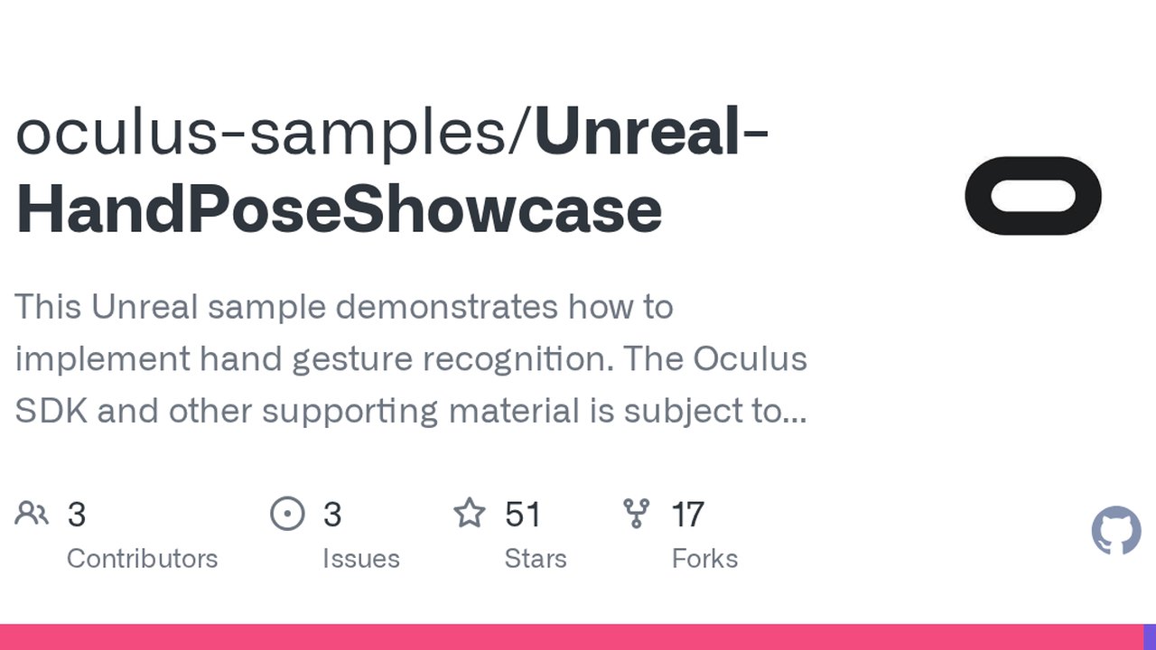Free Unreal Engine 5.8 Project: Hand Pose and Gesture Recognition Showcase (Meta)