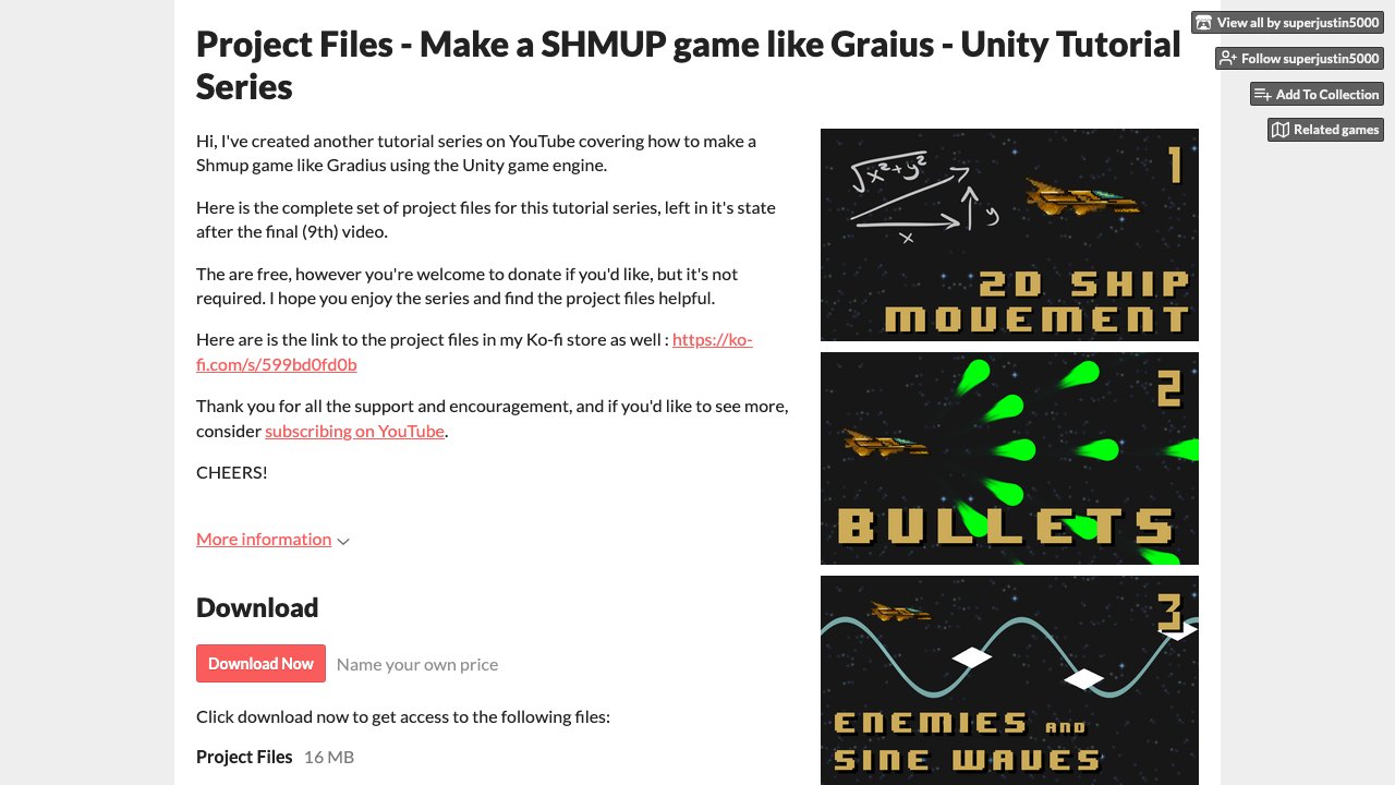 Free Unity Project: Gradius-Style 2D SHMUP (superjustin5000)