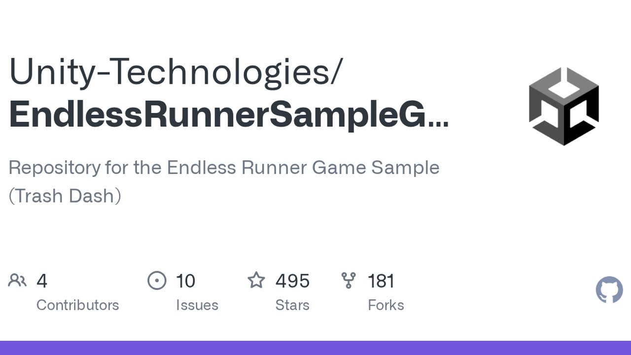Free Unity 2021.3 Project: Trash Dash Endless Runner Sample Game (Unity)