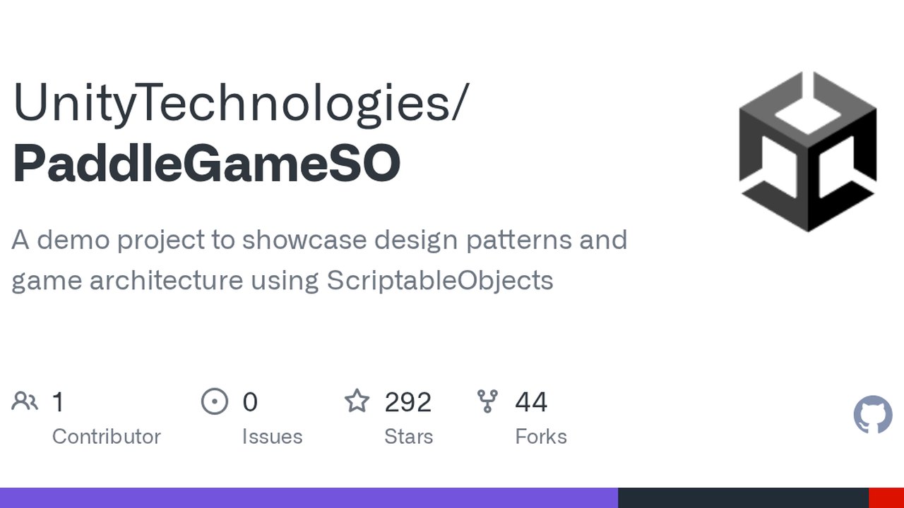 Free Unity 2021.3 Project: ScriptableObjects Paddle Ball Architecture Demo (Unity)