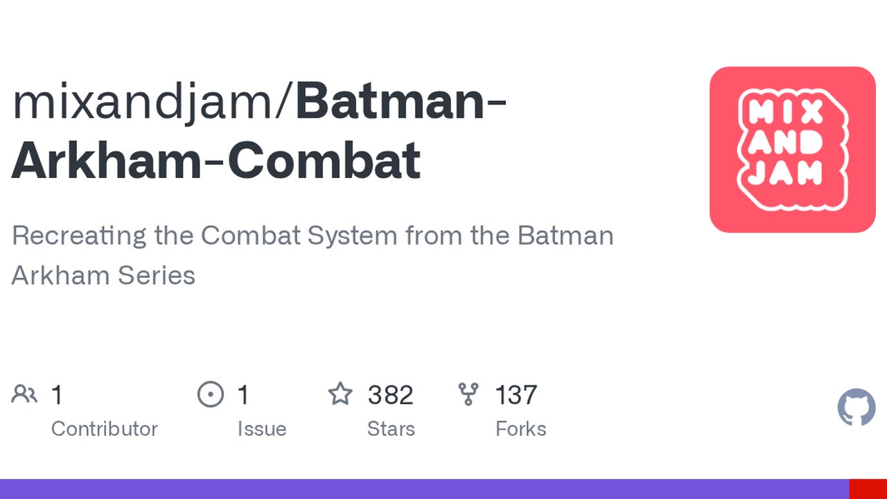 Free Unity 2020.3 Project: Batman Arkham Freeflow Combat Recreation (Mix and Jam)