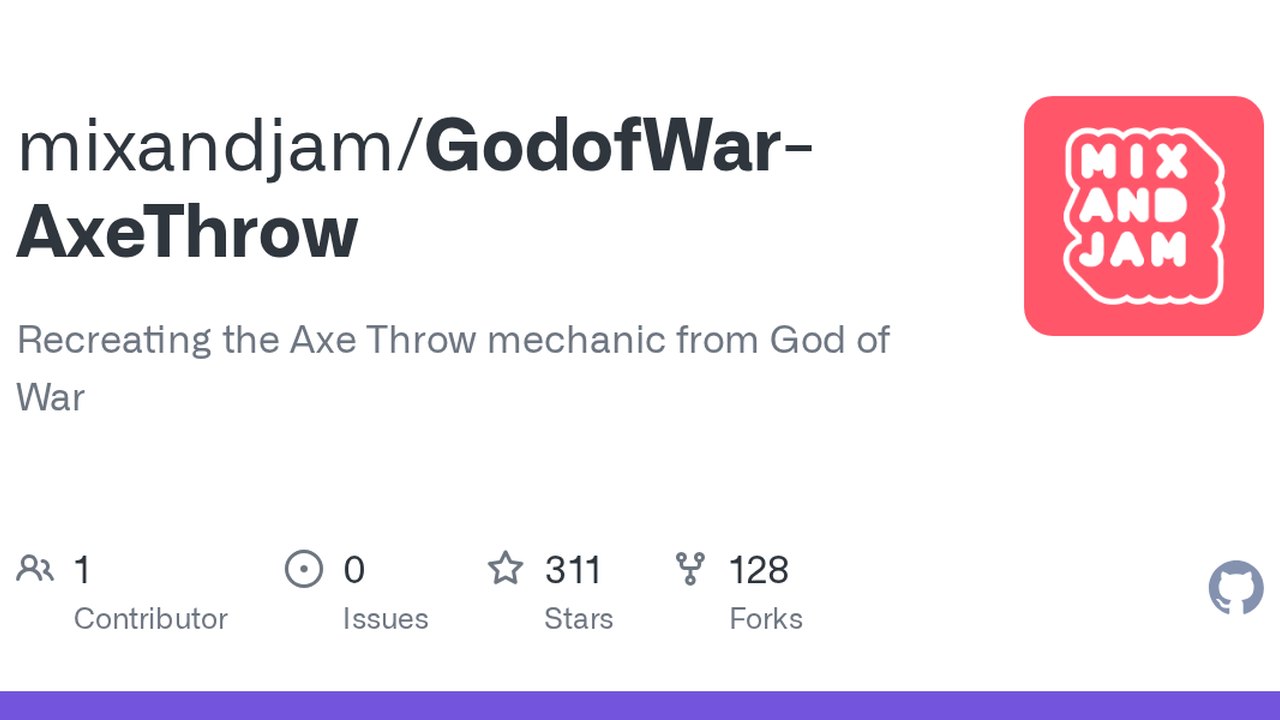Free Unity 2018.3 Project: God of War Axe Throw and Recall (Mix and Jam)