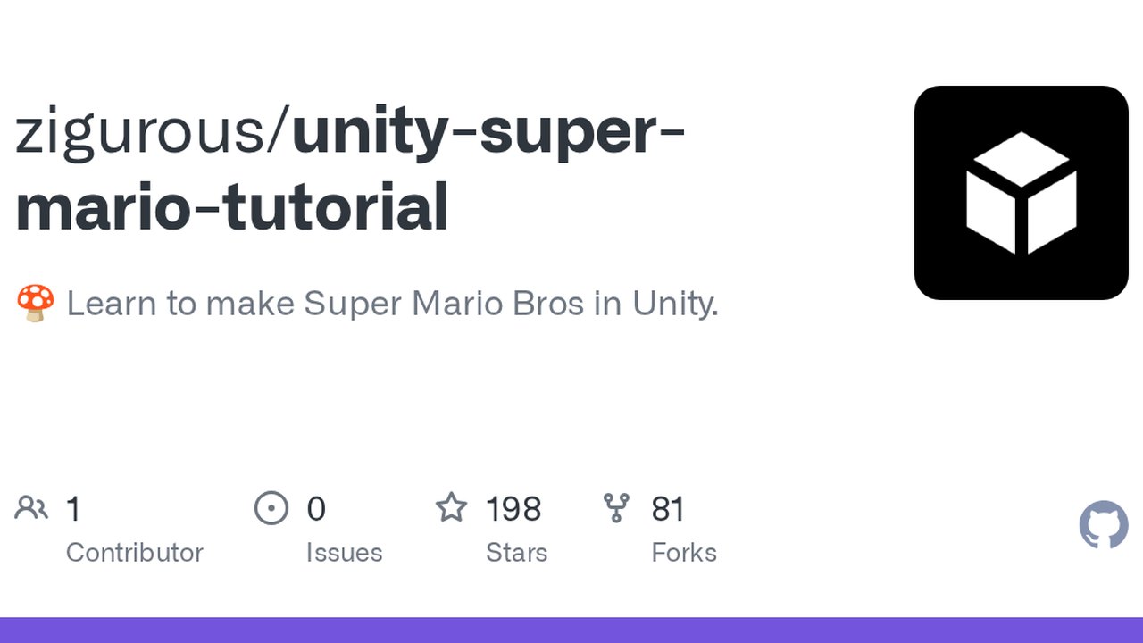 Free Unity 2021.3 Project: Super Mario Bros 2D Platformer Tutorial (Zigurous)