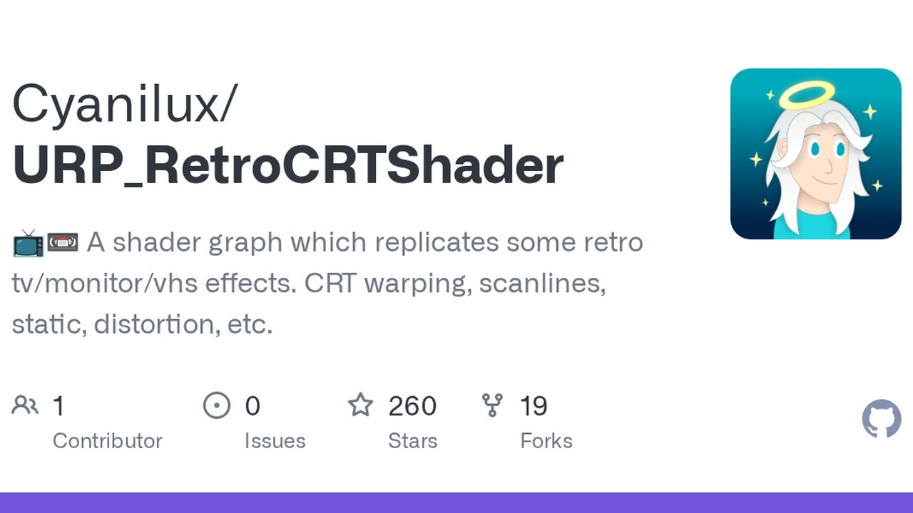 Free Unity 2022+ Shader: Retro CRT Scanline and Static Effect for URP (Cyanilux)