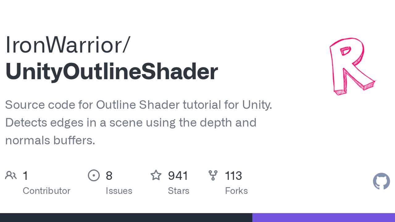 Free Unity 2018.3 Shader: Depth and Normals Outline Post Effect (Roystan)